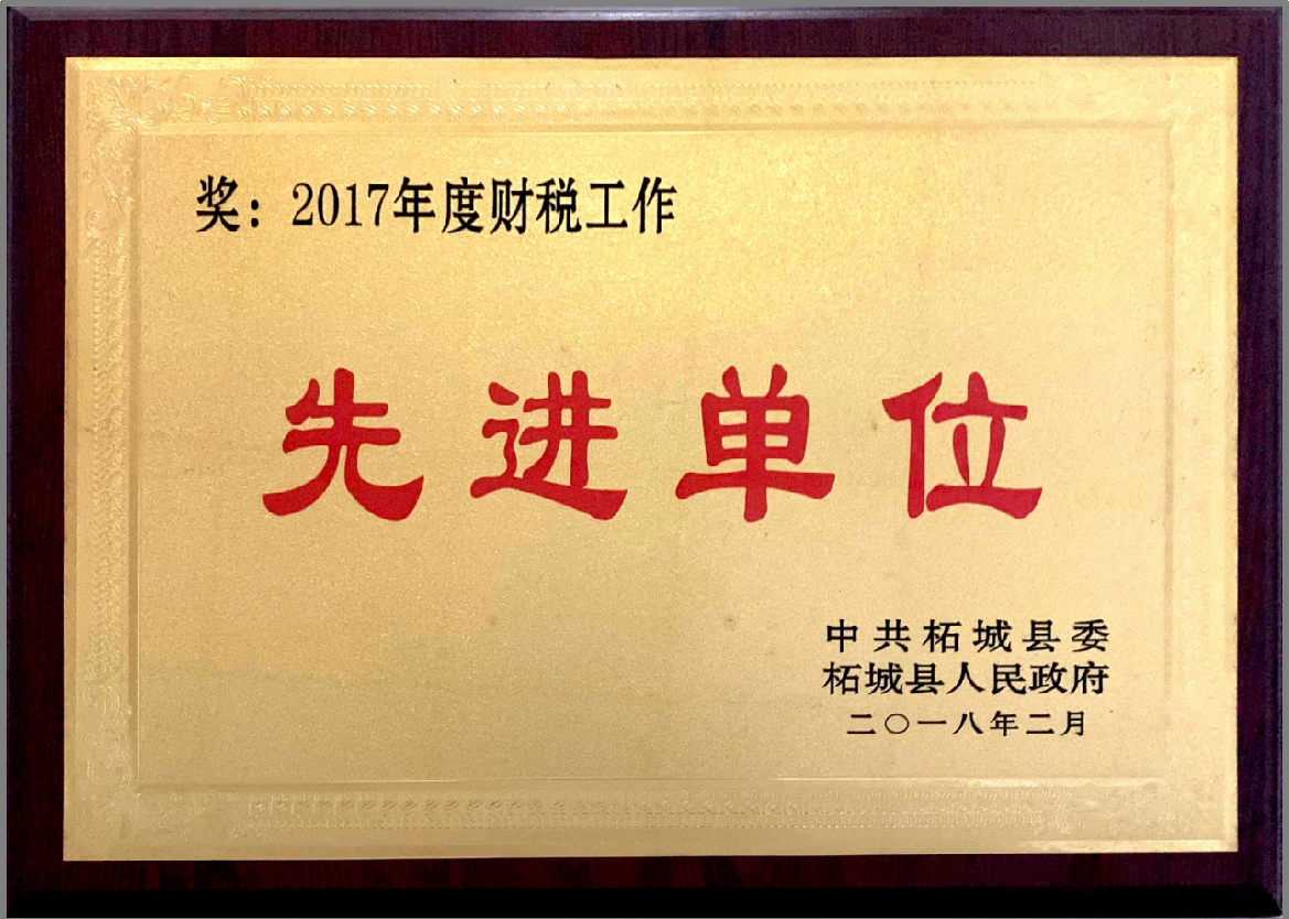 2017年度財(cái)稅工作先進(jìn)單位